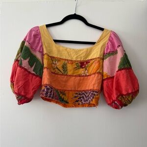 FARM Rio Multicolor Floral Crop Top